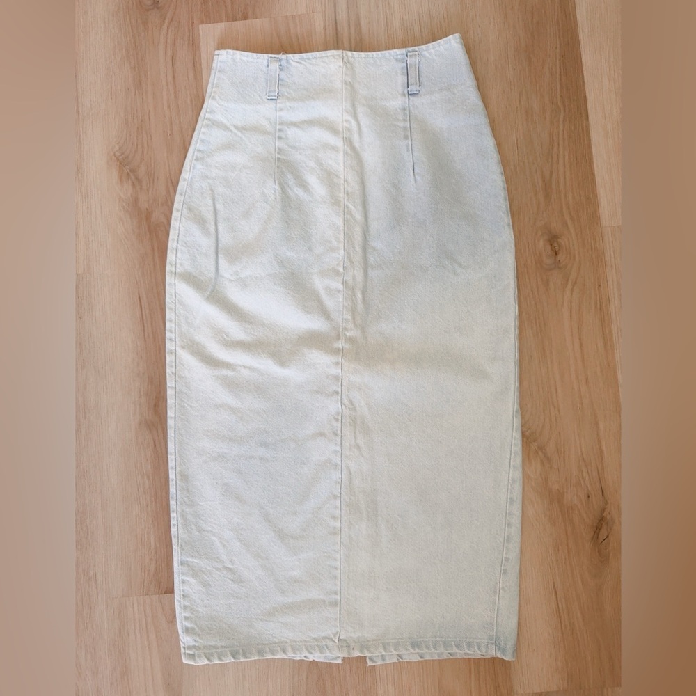 VINTAGE BUTTON DOWN DENIM MIXI SKIRT - Picture 7 of 8